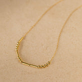 Morse Code Necklace 18K Gold