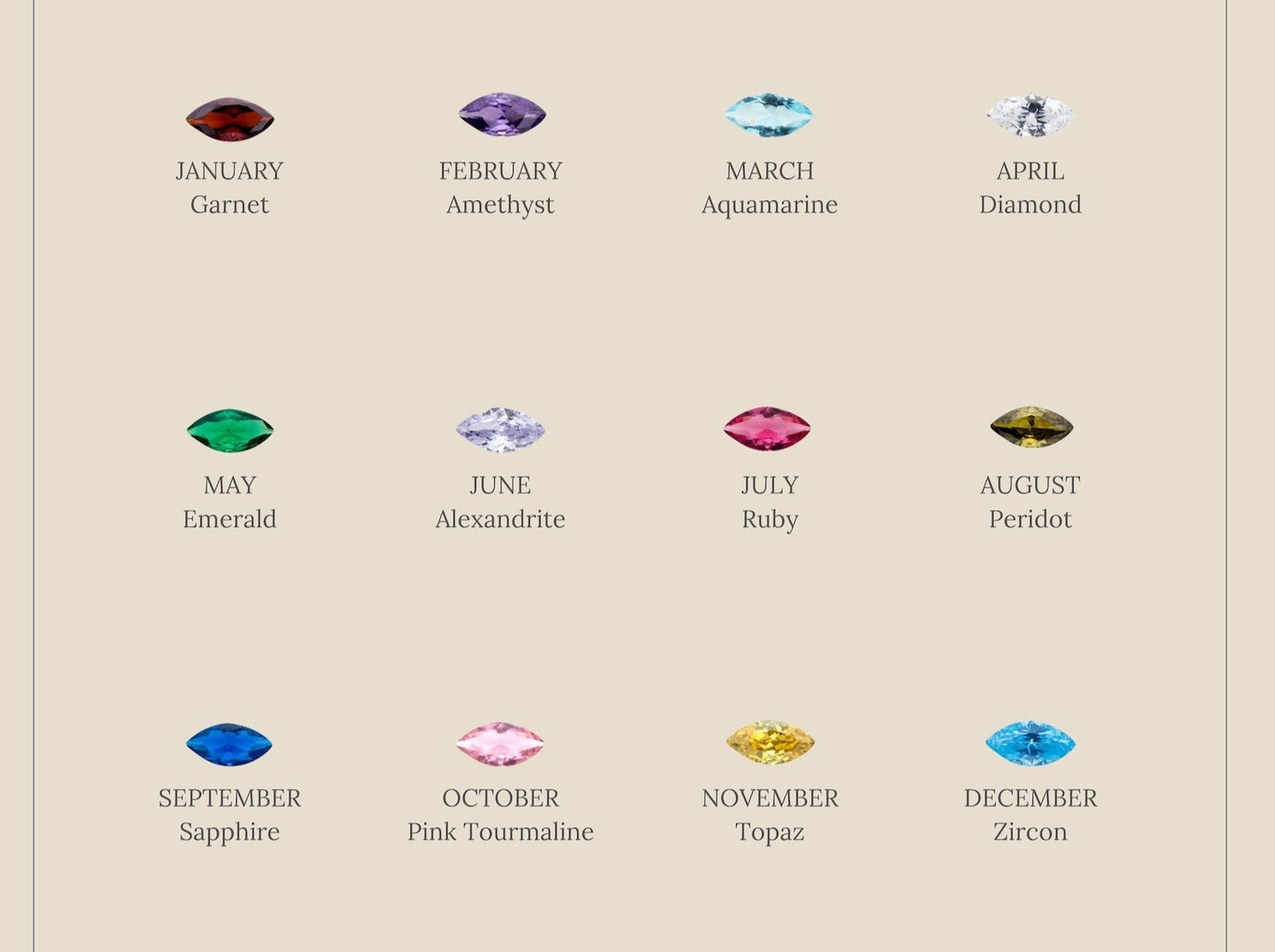 Personalized Delicacy: Custom Marquise Birthstone Ring