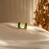 Baguette Birthstone Stud Earrings