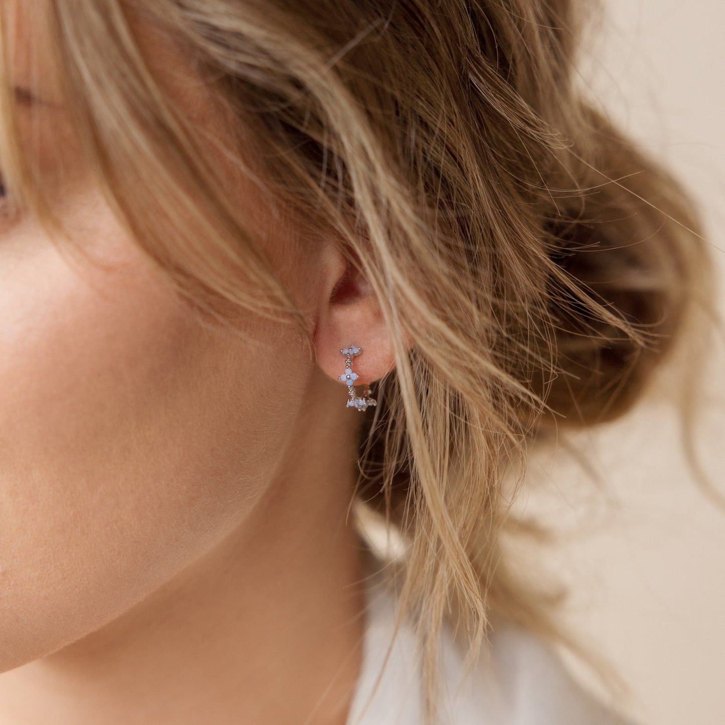 Ivy Flower Hoops Sterling Silver