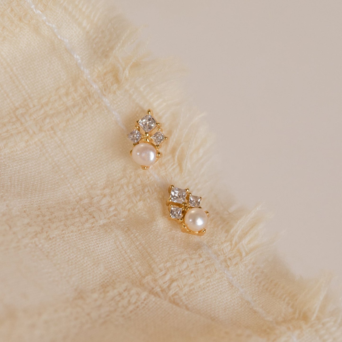 Eternal Glamour: Angelina Pearl Stud Earrings