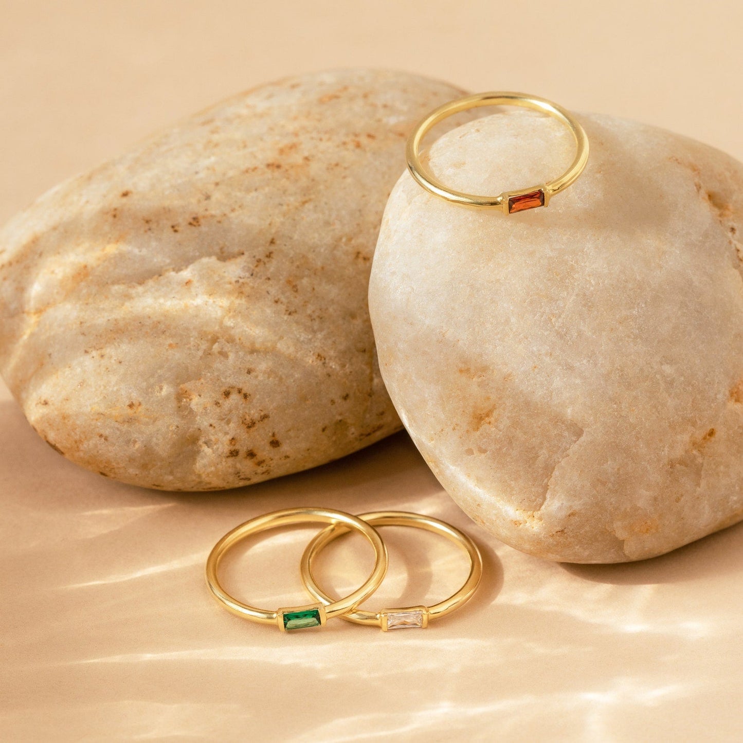 Custom Baguette Birthstone Ring