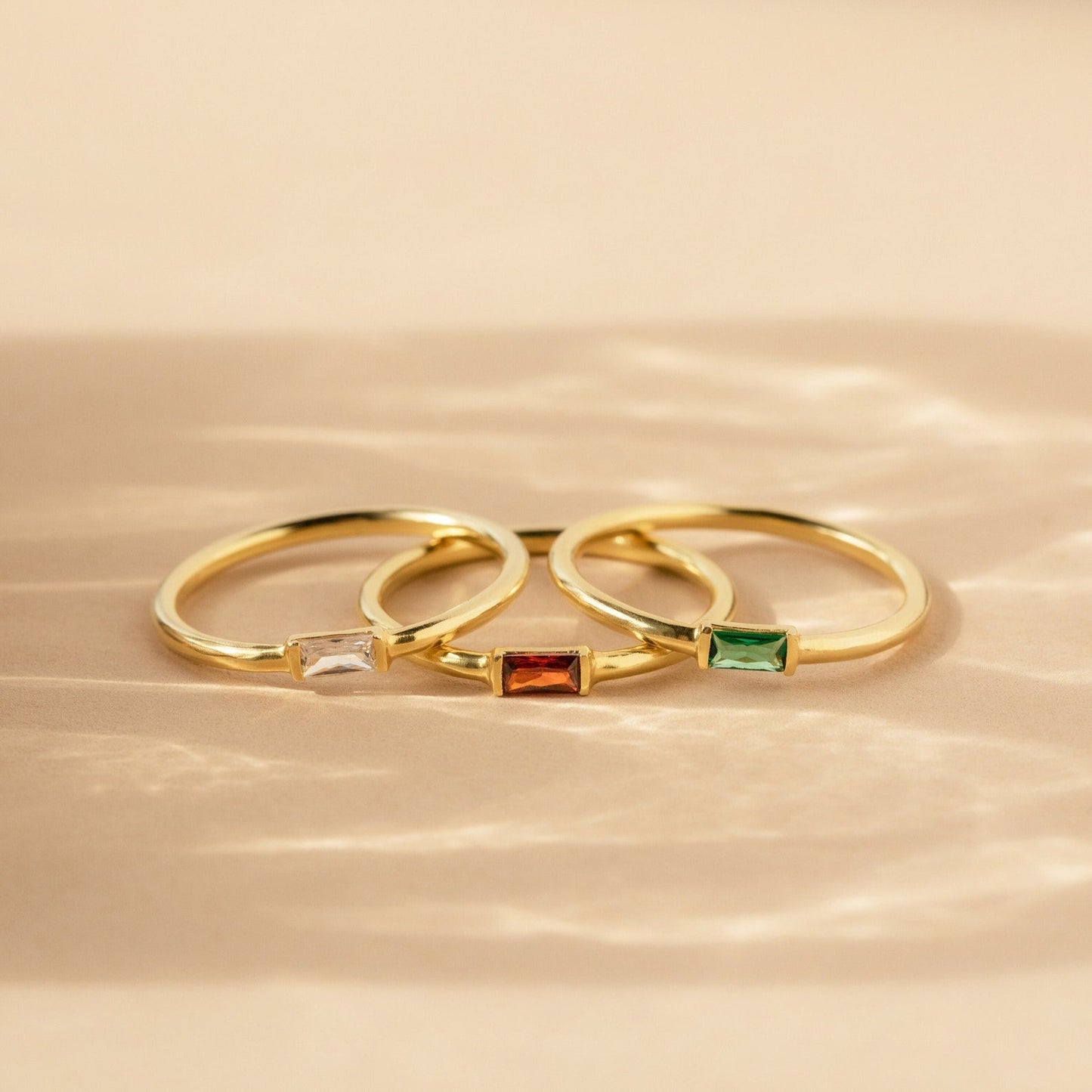 Custom Baguette Birthstone Ring