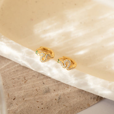 Edgy Elegance: Cobra Snake Huggie Hoops