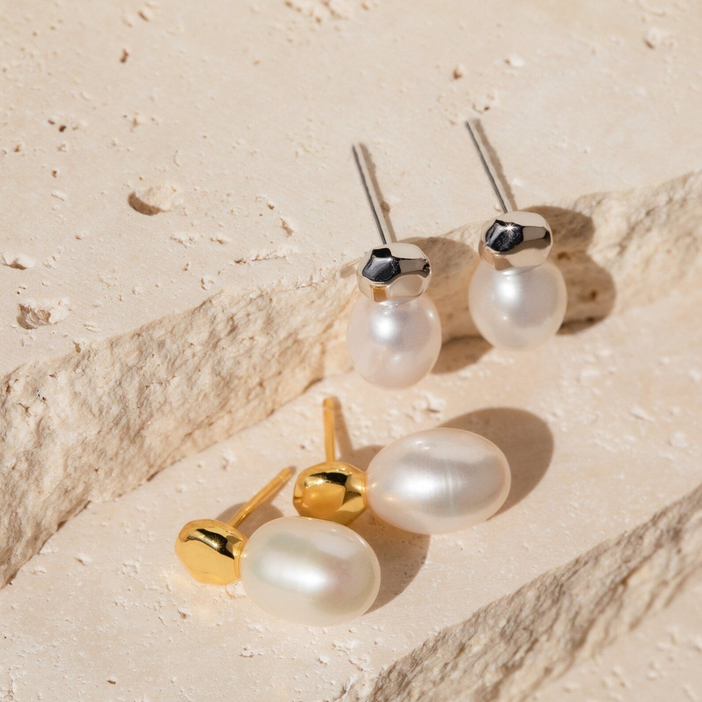 Glamour Elevated: Pearl Gemstone Drop Earrings