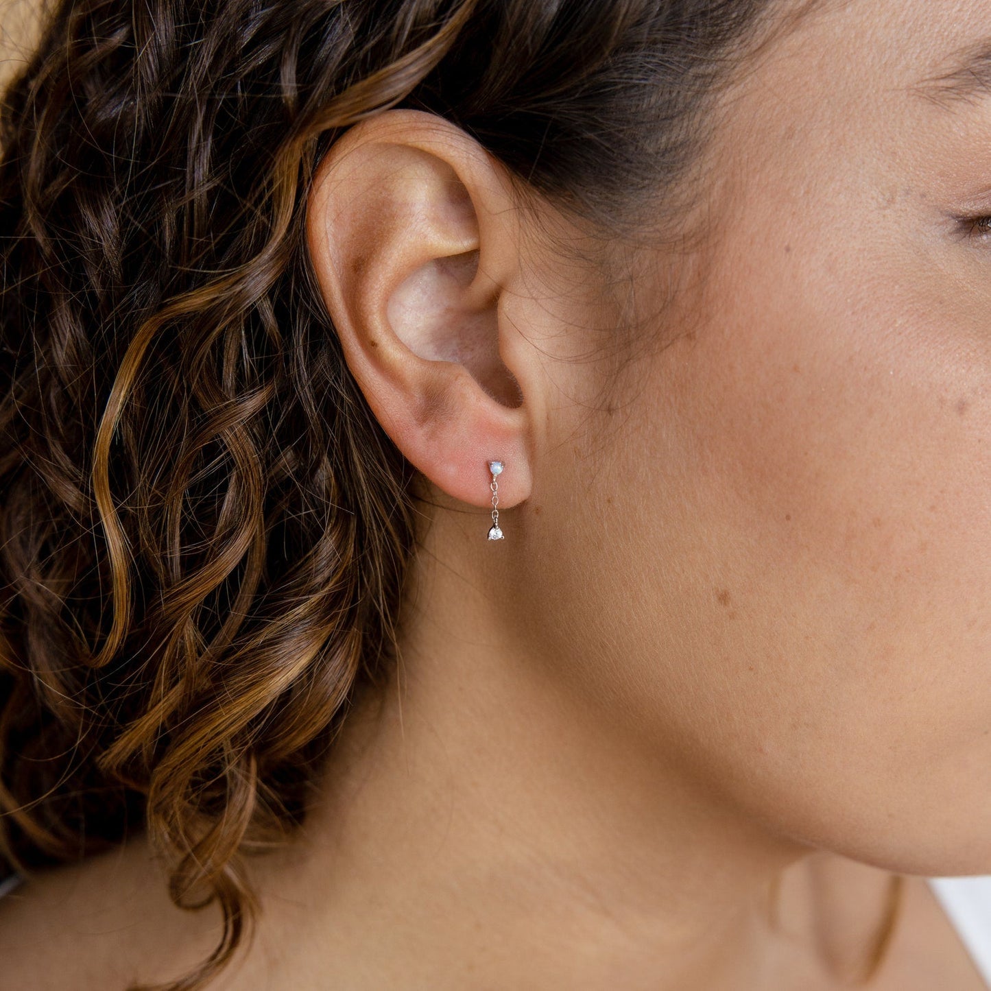 Opal Drop Stud Earrings: Playful Elegance