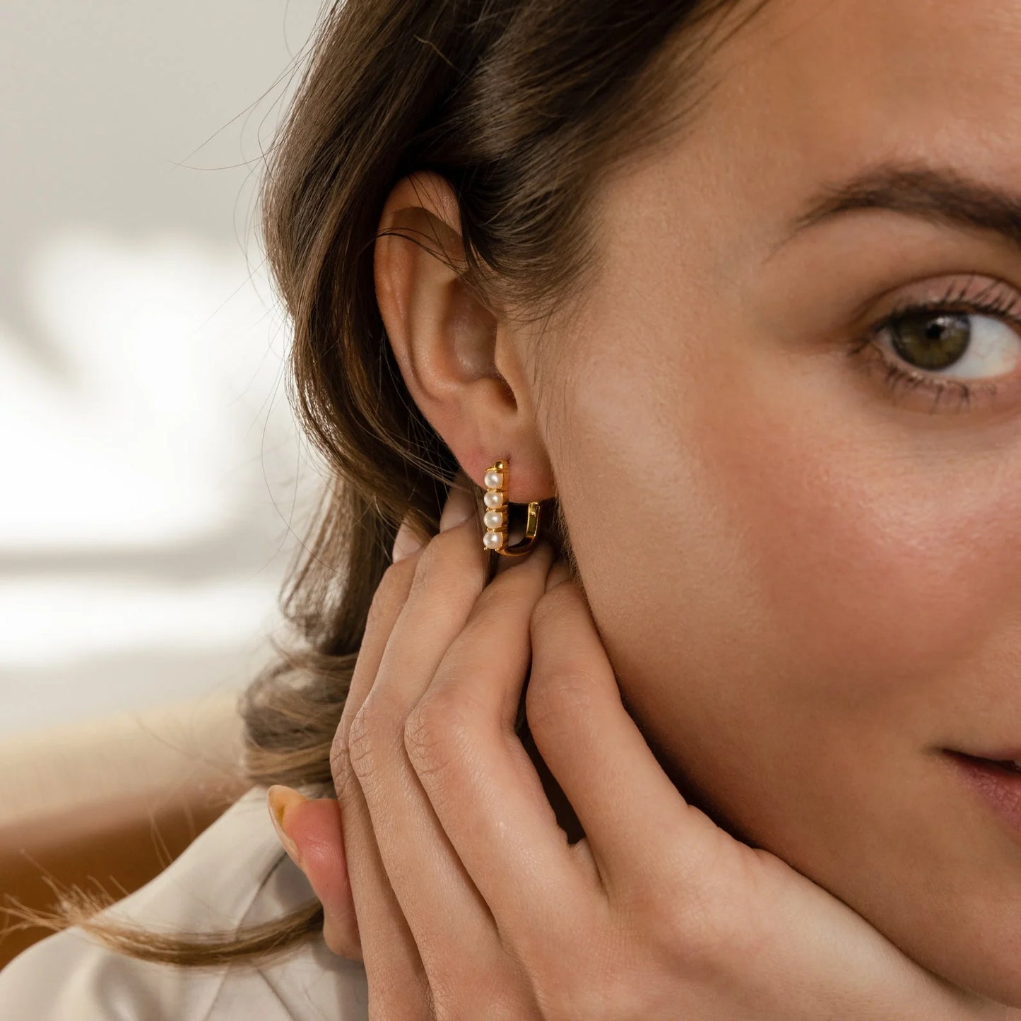 Freshwater Pearl Hoop Earrings