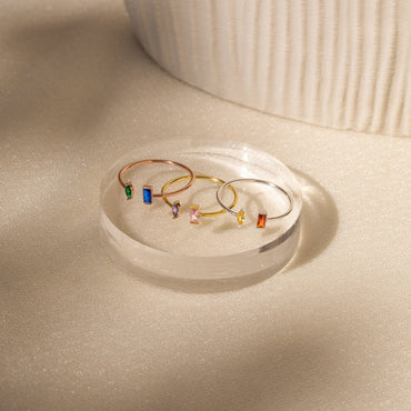 Personalized Elegance: Duo Marquise Baguette Ring Rose Gold