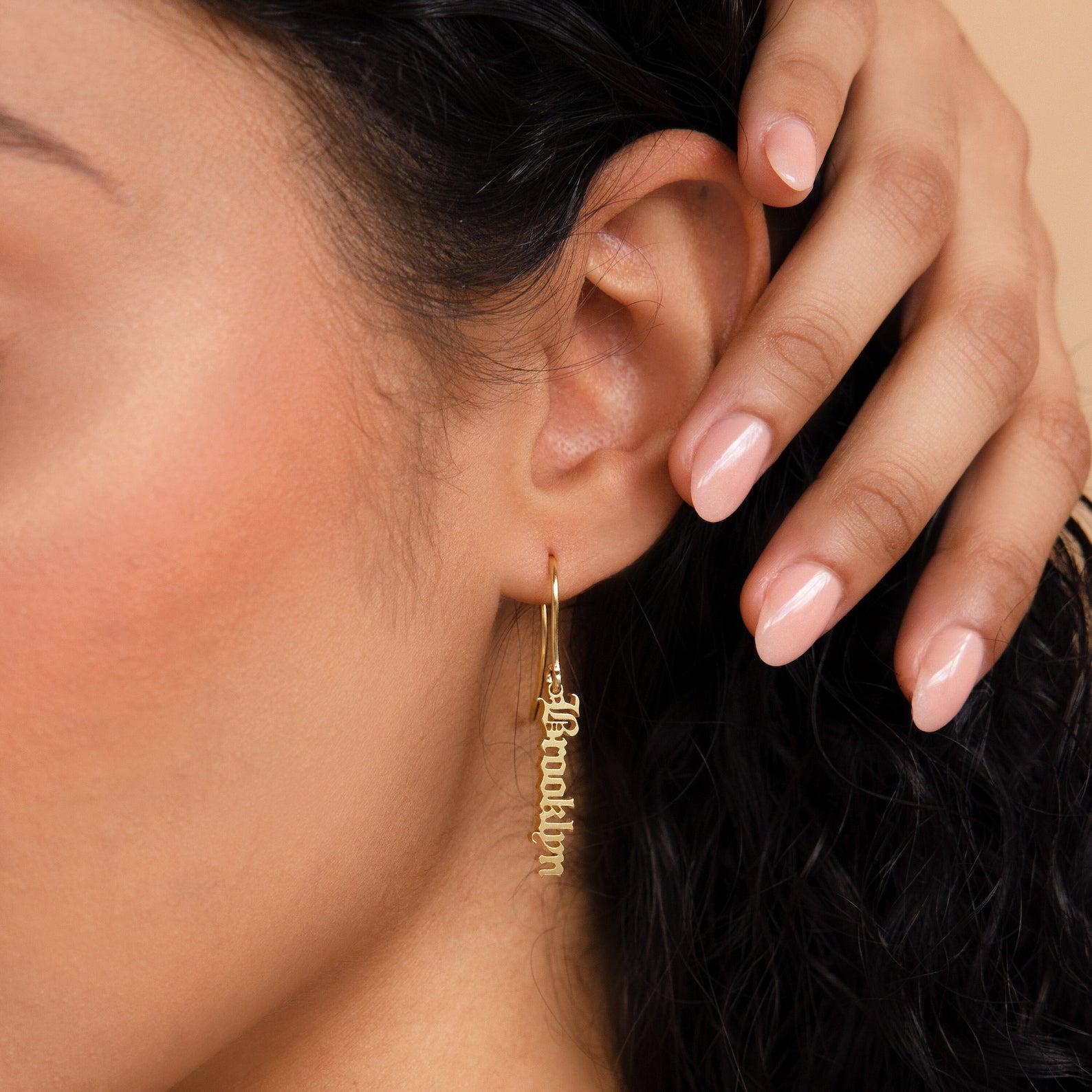 Memorable Customization: Vertical Dangling Name Earrings