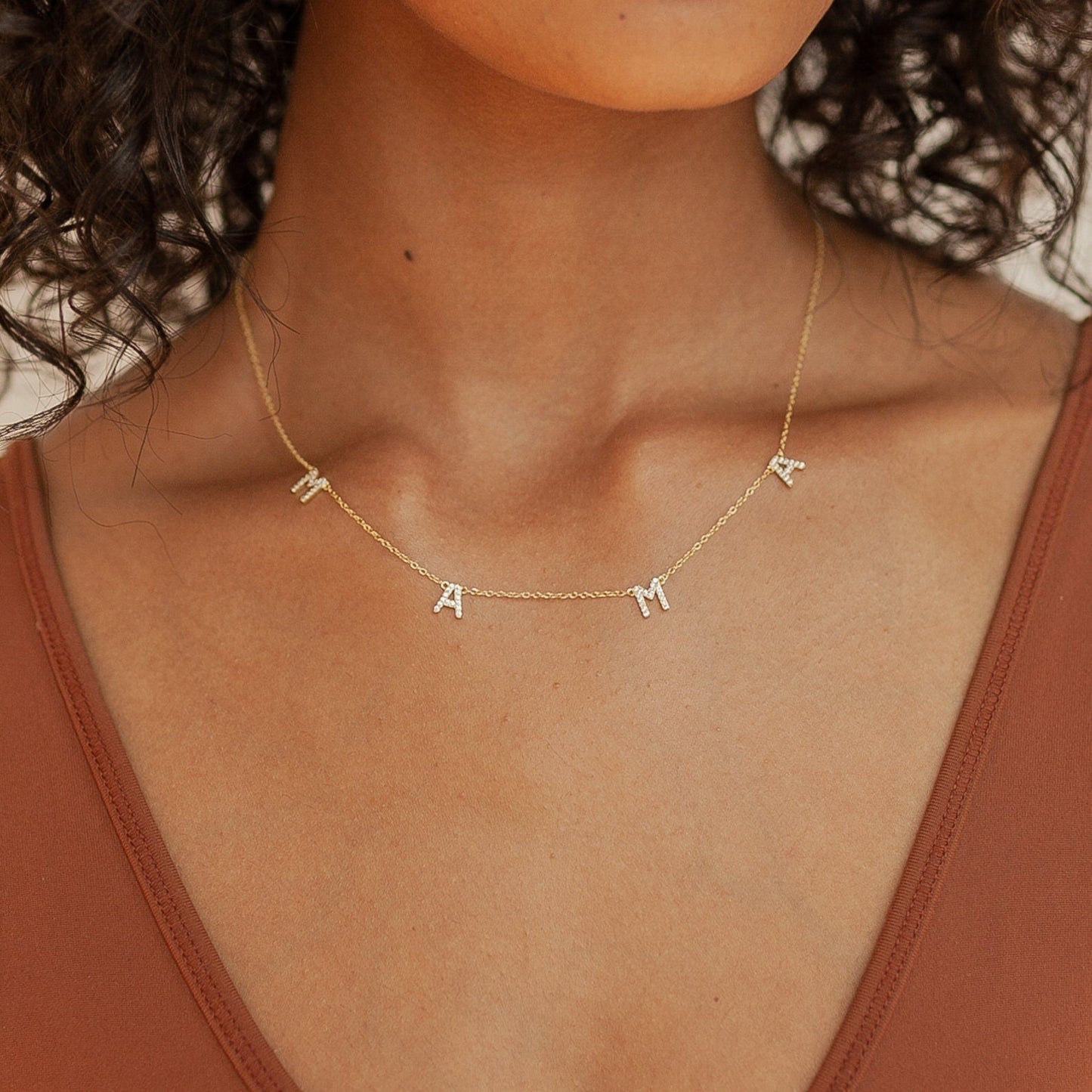 Celebrate Motherhood: Mama Necklaces Collection Pave Mama Letters