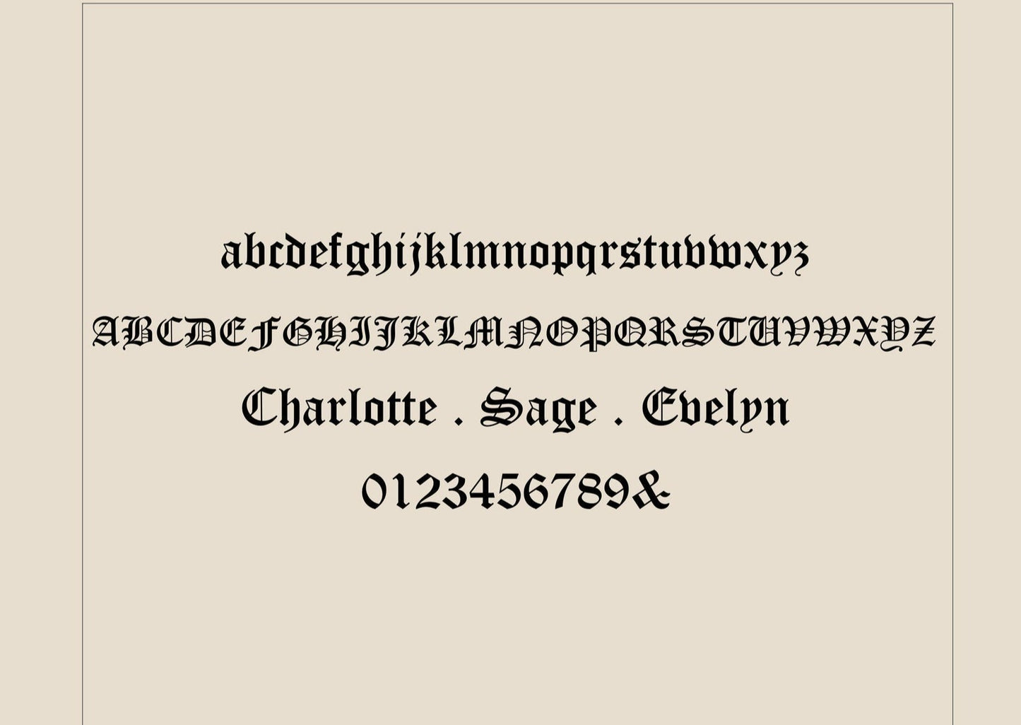 Old English Letter Name Necklace