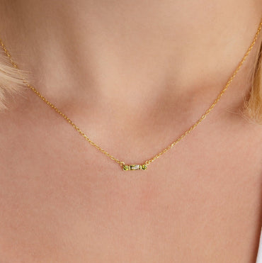 Elegant Personalization: Initial Morse Code Birthstone Necklace 18K Gold