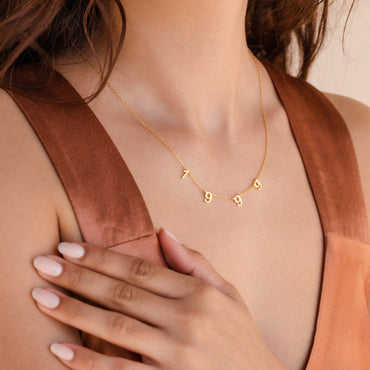 Subtle Sophistication: Minimalist Birth Year Number Necklace