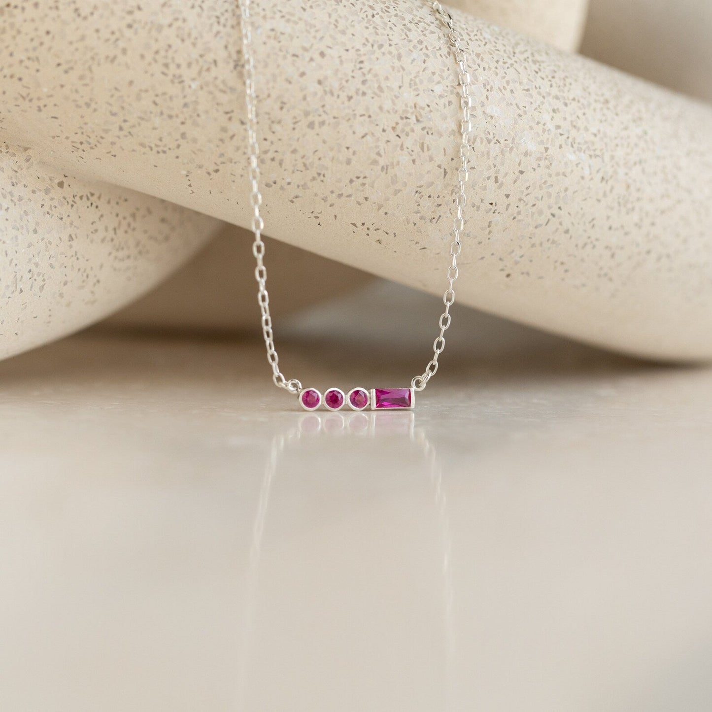 Elegant Personalization: Initial Morse Code Birthstone Necklace Sterling Silver
