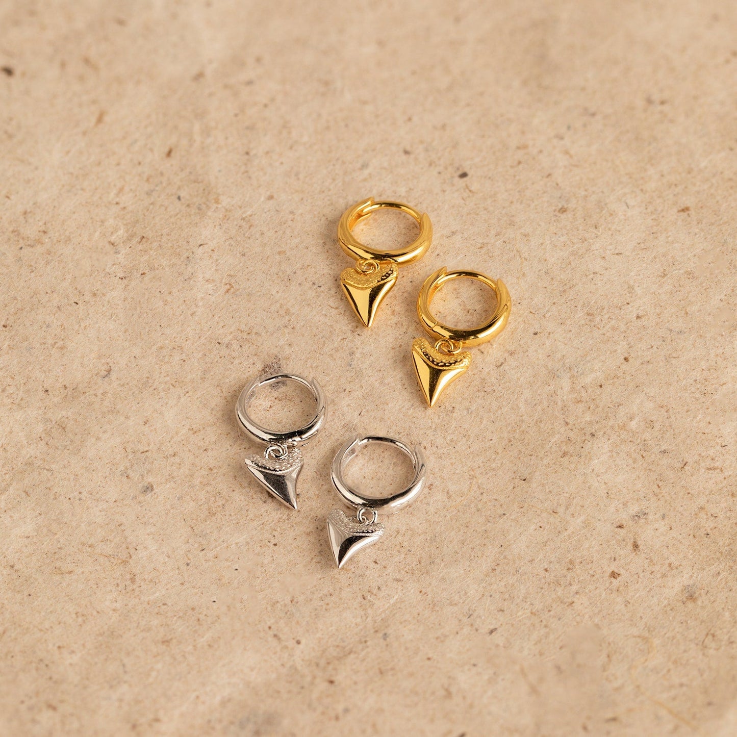 Shark Tooth Huggie Hoop Earrings: Embrace Beach Vibes Year-Round