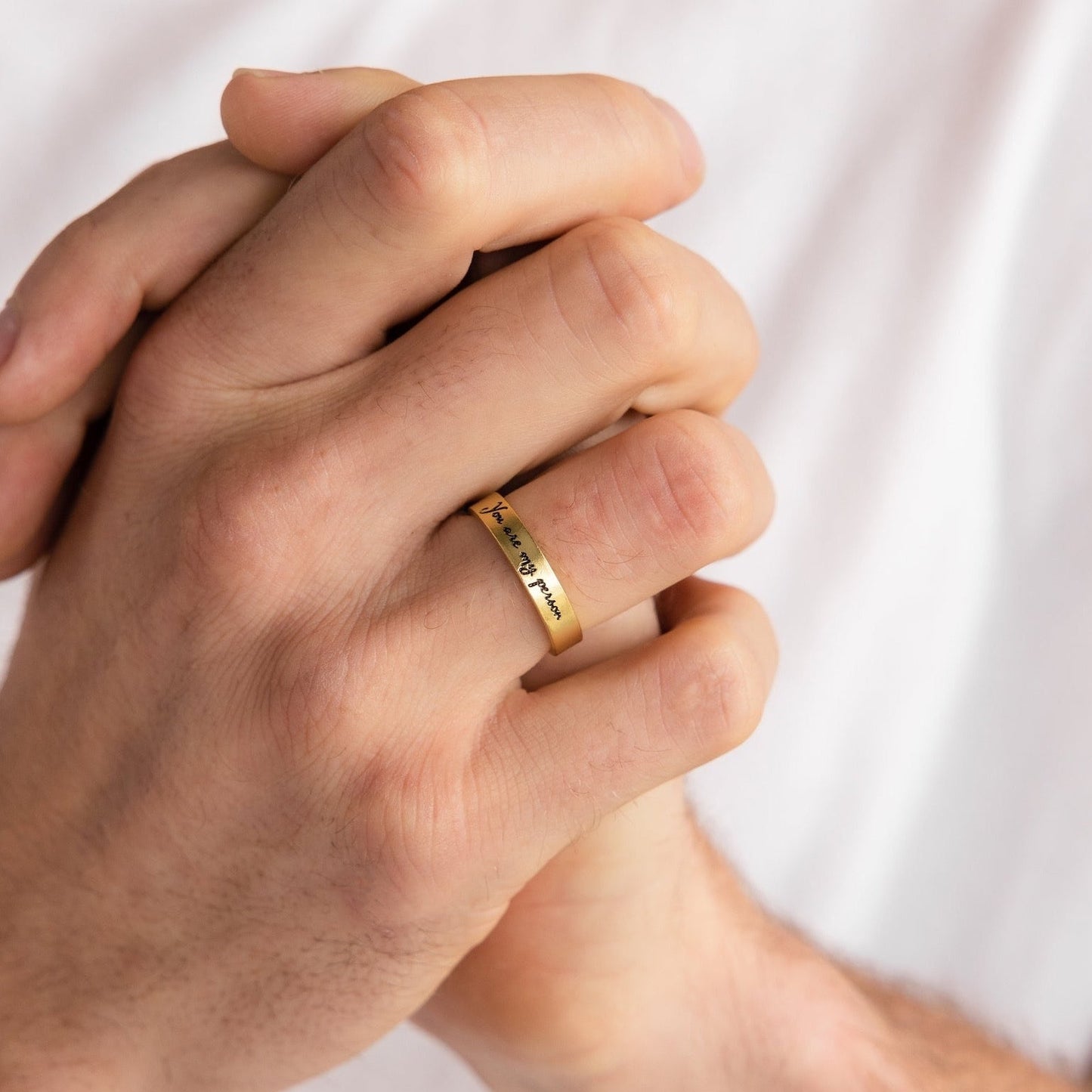 Gold Ring with White Background