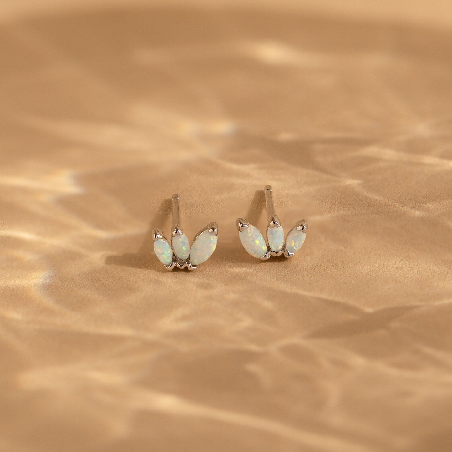 Opal Marquise Studs Sterling Silver