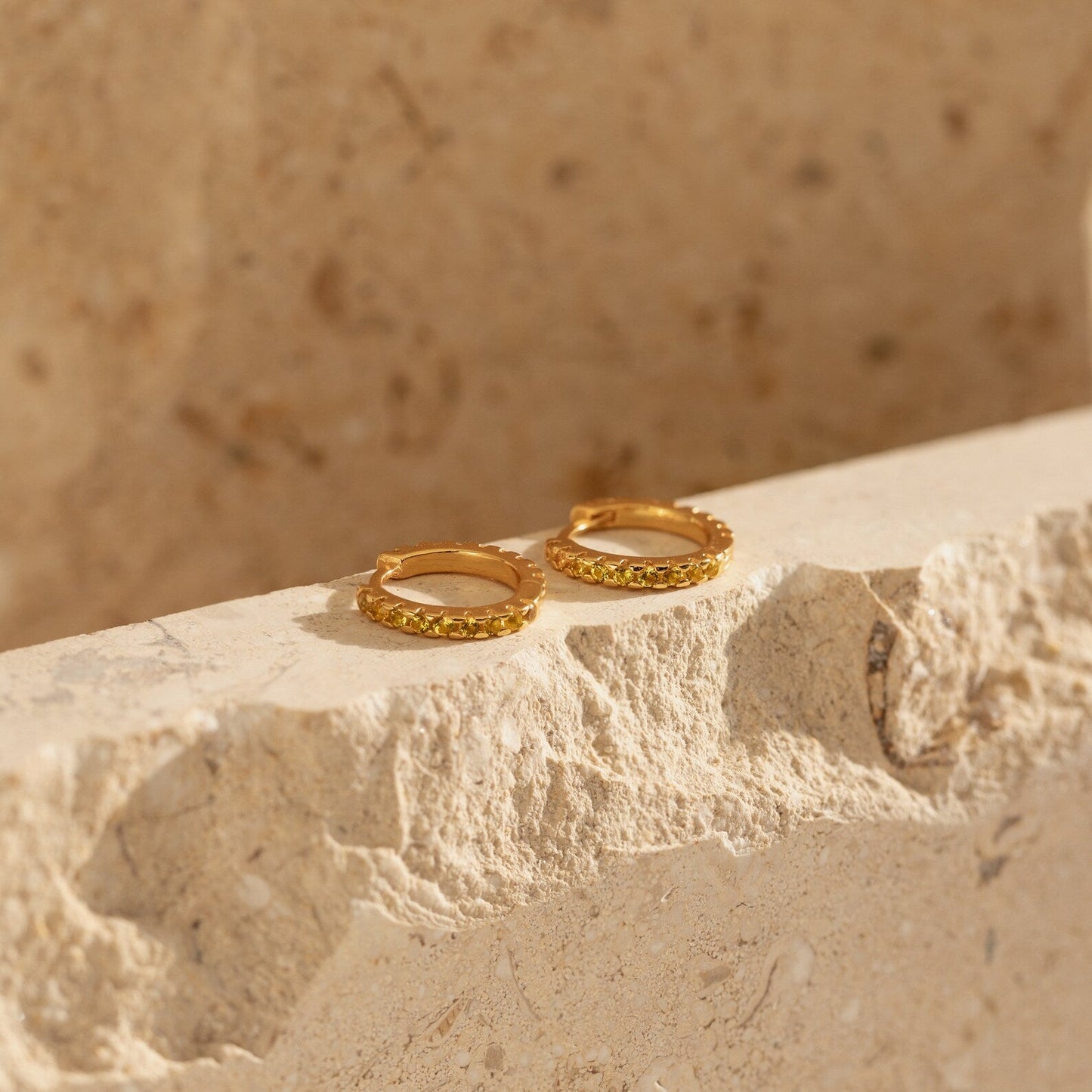 Radiate Sunshine with Our Citrine Huggie Earrings