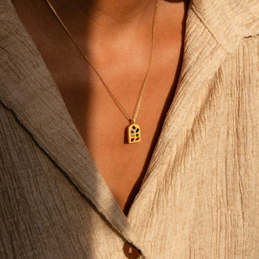 Mosaic Splendor: Abstract Art Deco Pendant Necklace