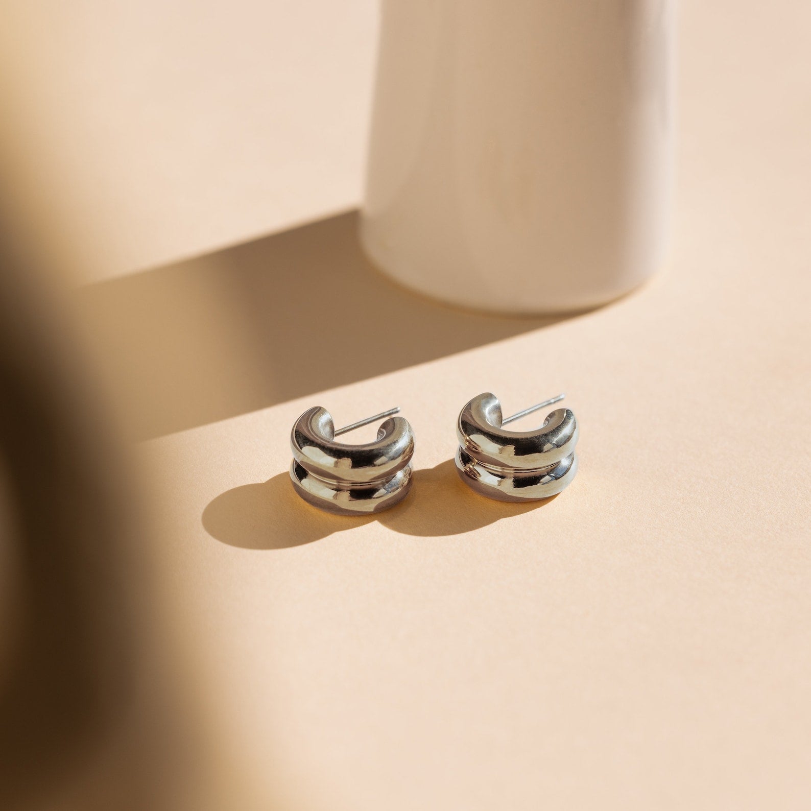 Elevate Your Style with Our Chunky Double Hoops Sterling Silver