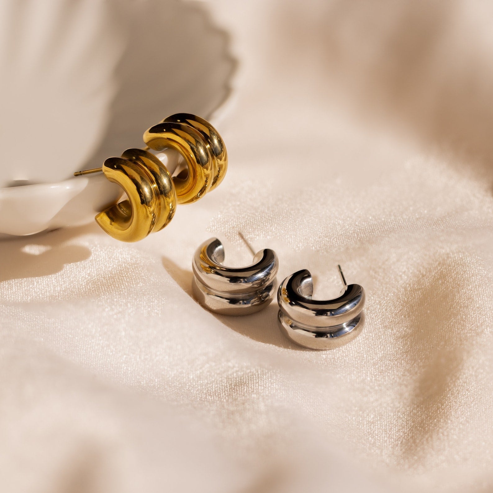 Elevate Your Style with Our Chunky Double Hoops