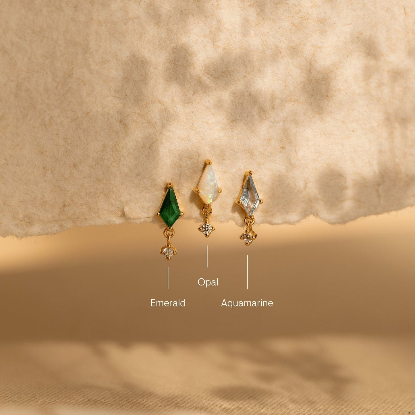 Whimsical Elegance: Kite Gemstone Stud Earrings