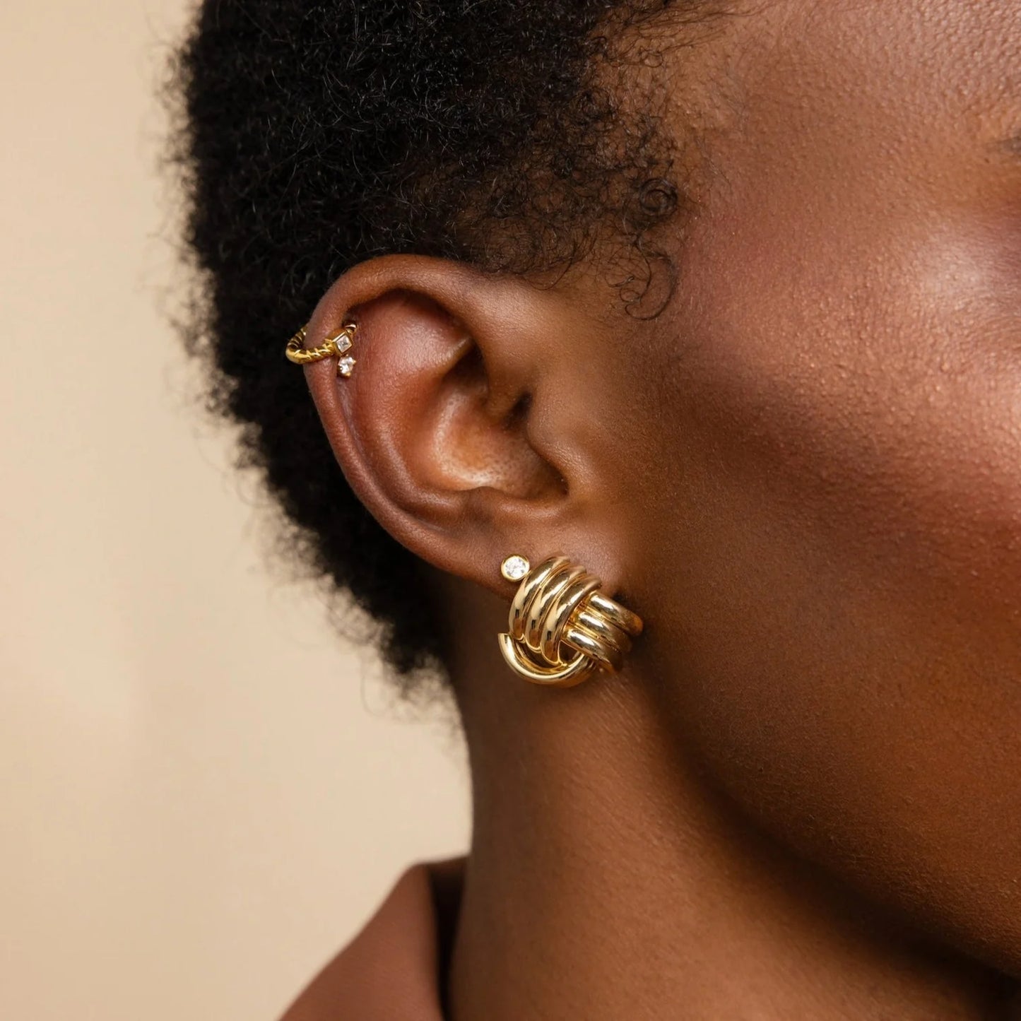 Bold Triple Knot Stud Earrings