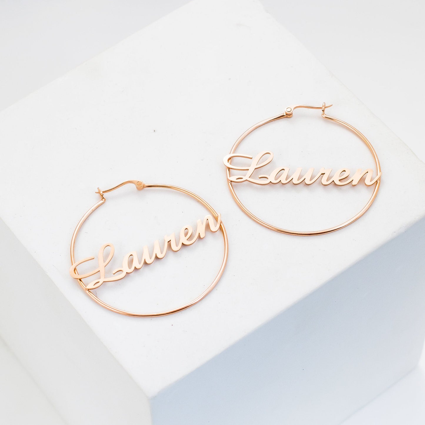 Personalized Glamour: Name Hoop Earrings
