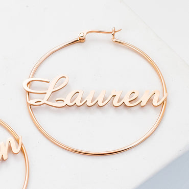 Personalized Glamour: Name Hoop Earrings