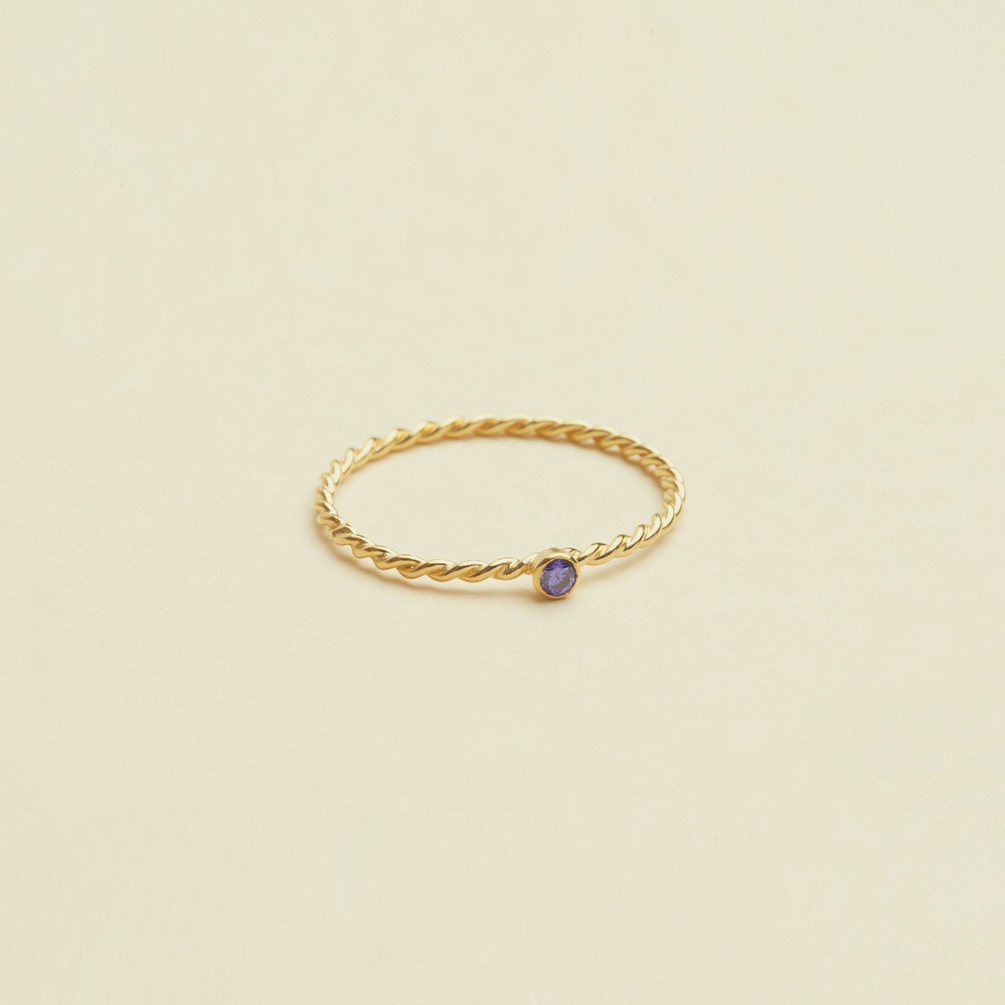 Twisted Birthstone Ring