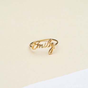 Grace Script Name Ring 18K Gold