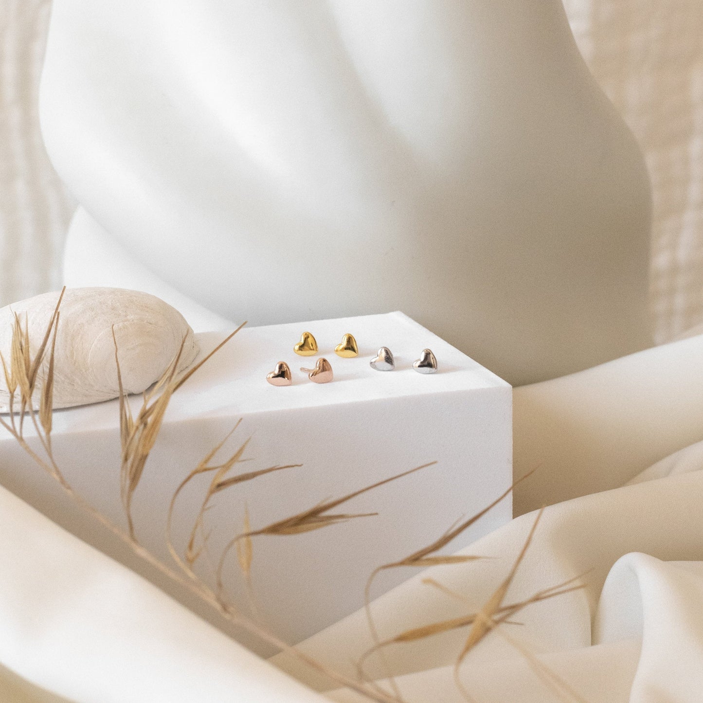 Embrace Love Every Day with Our Classic Heart Studs