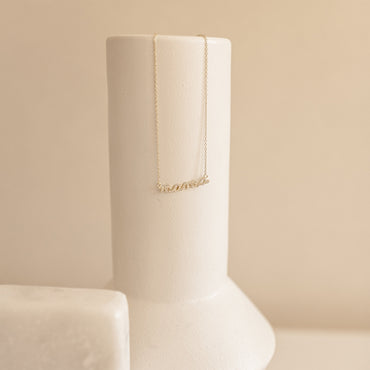 Pave Mama Script Necklace