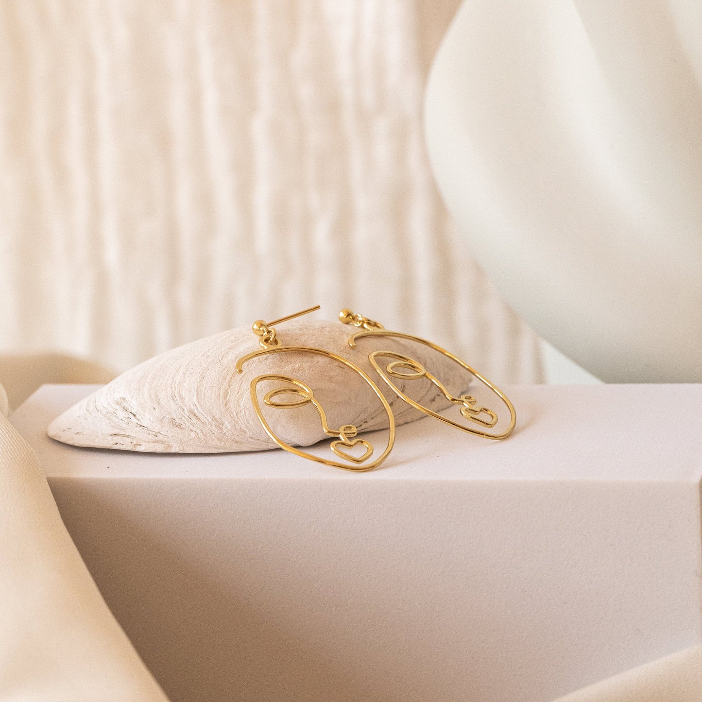 Ethereal Expressions: Abstract Face Earrings