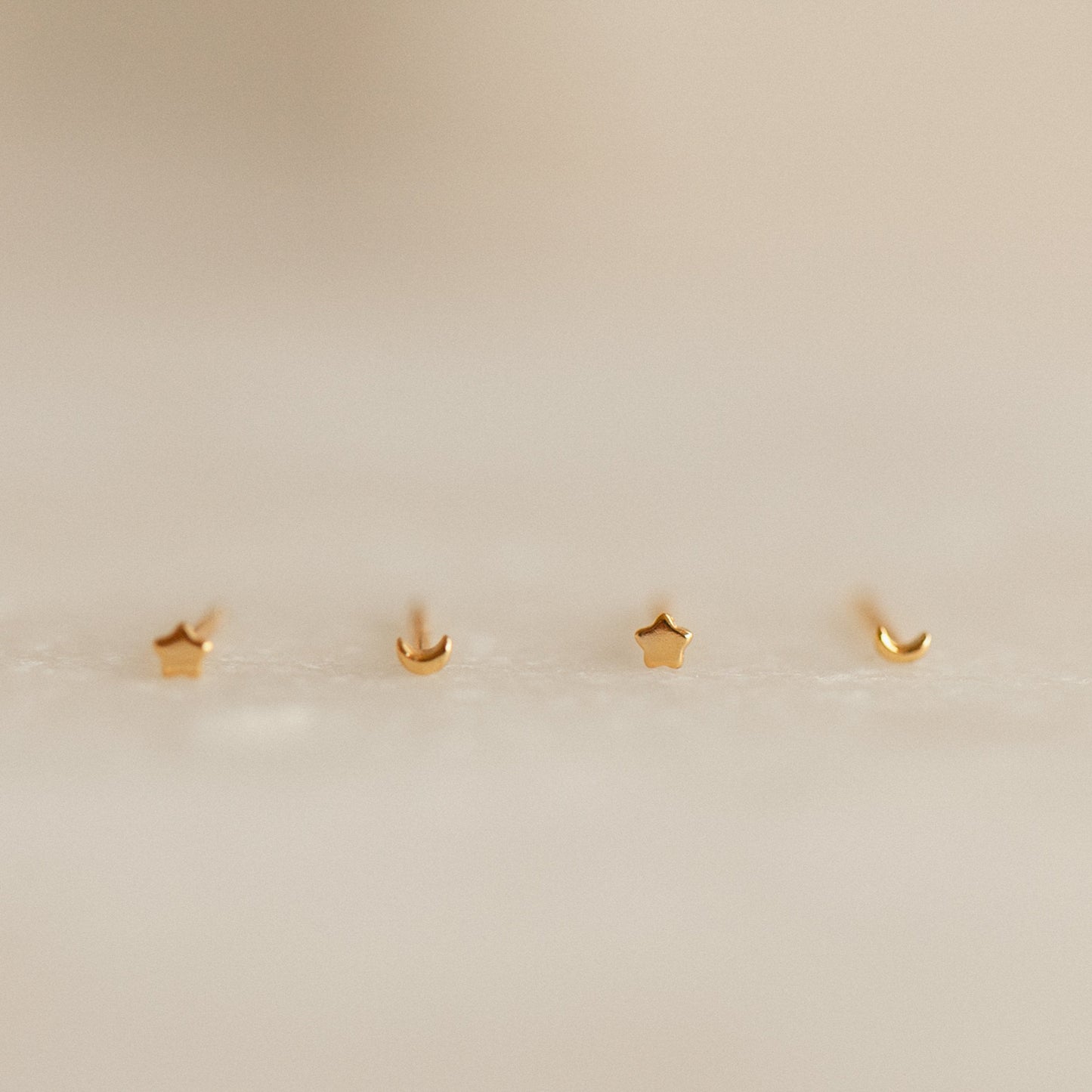 Tiny Moon & Star Studs Gold Plated For Women/Girls