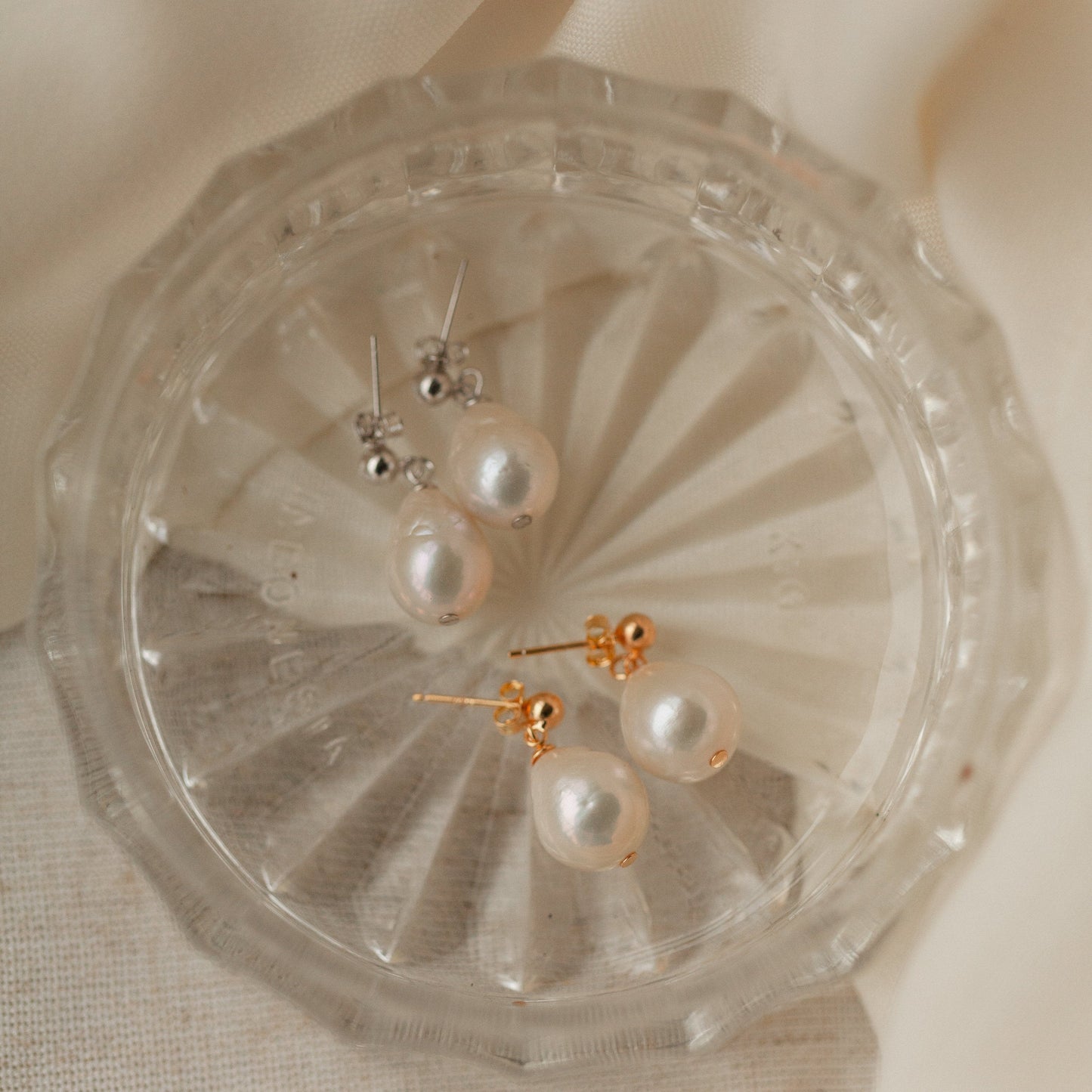 Large Baroque Pearl Statement Earrings