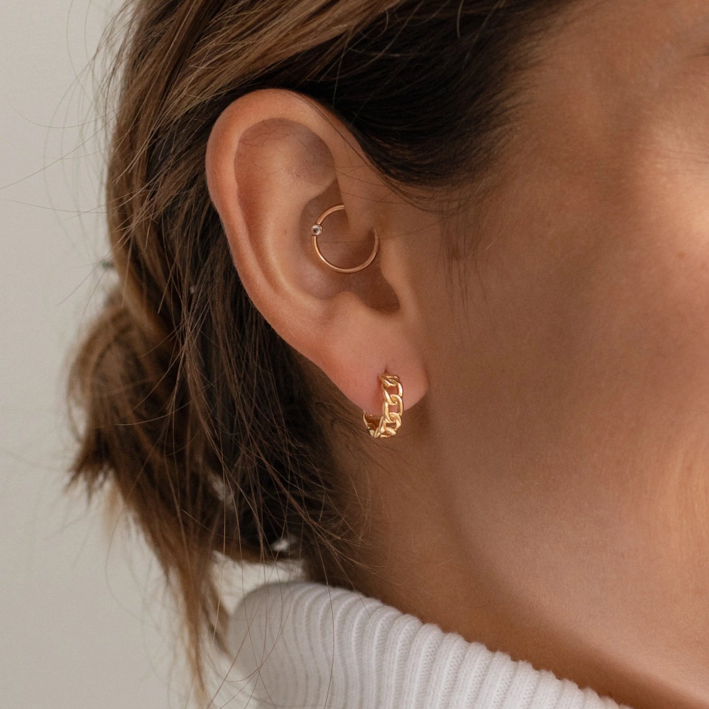 Chunky Chain Huggie Earrings