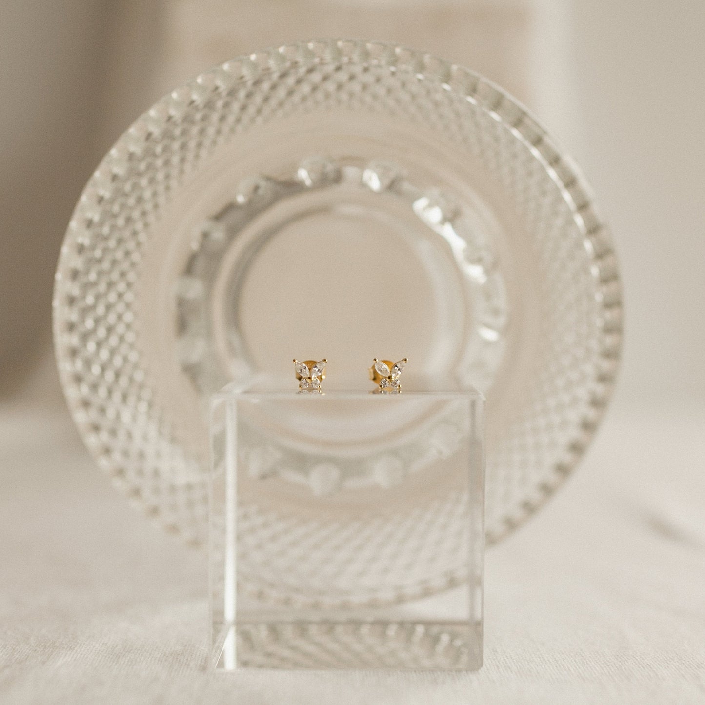 Fluttering Elegance: Butterfly Diamond Studs