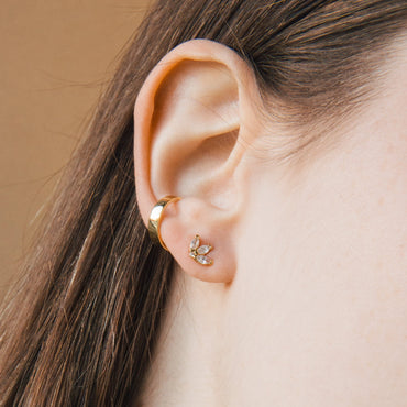 Arya Petal Stud Earrings featuring a minimalist flower motif