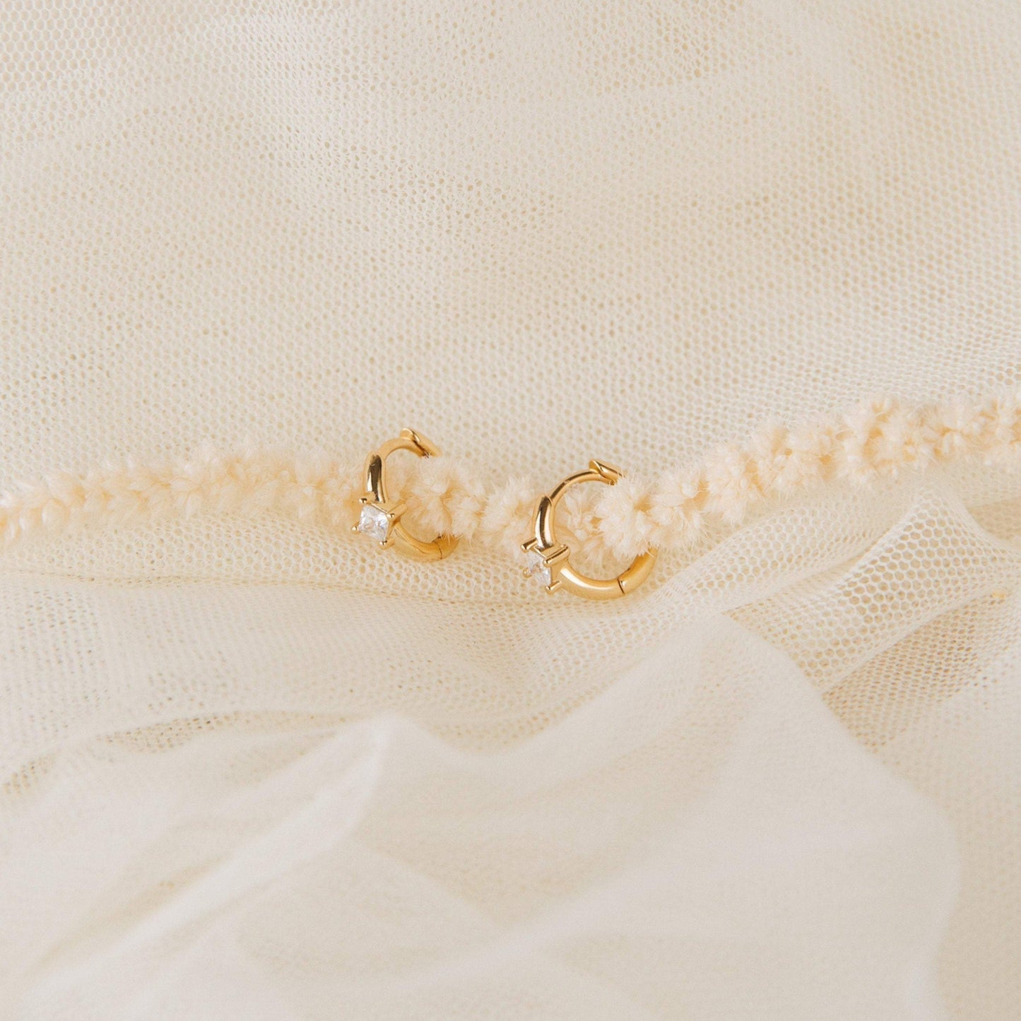 Elegant Sparkle: Athena Diamond Huggie Earrings