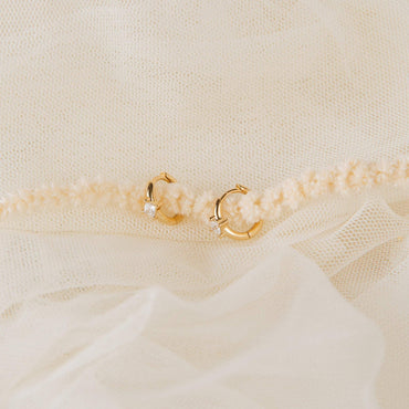 Elegant Sparkle: Athena Diamond Huggie Earrings
