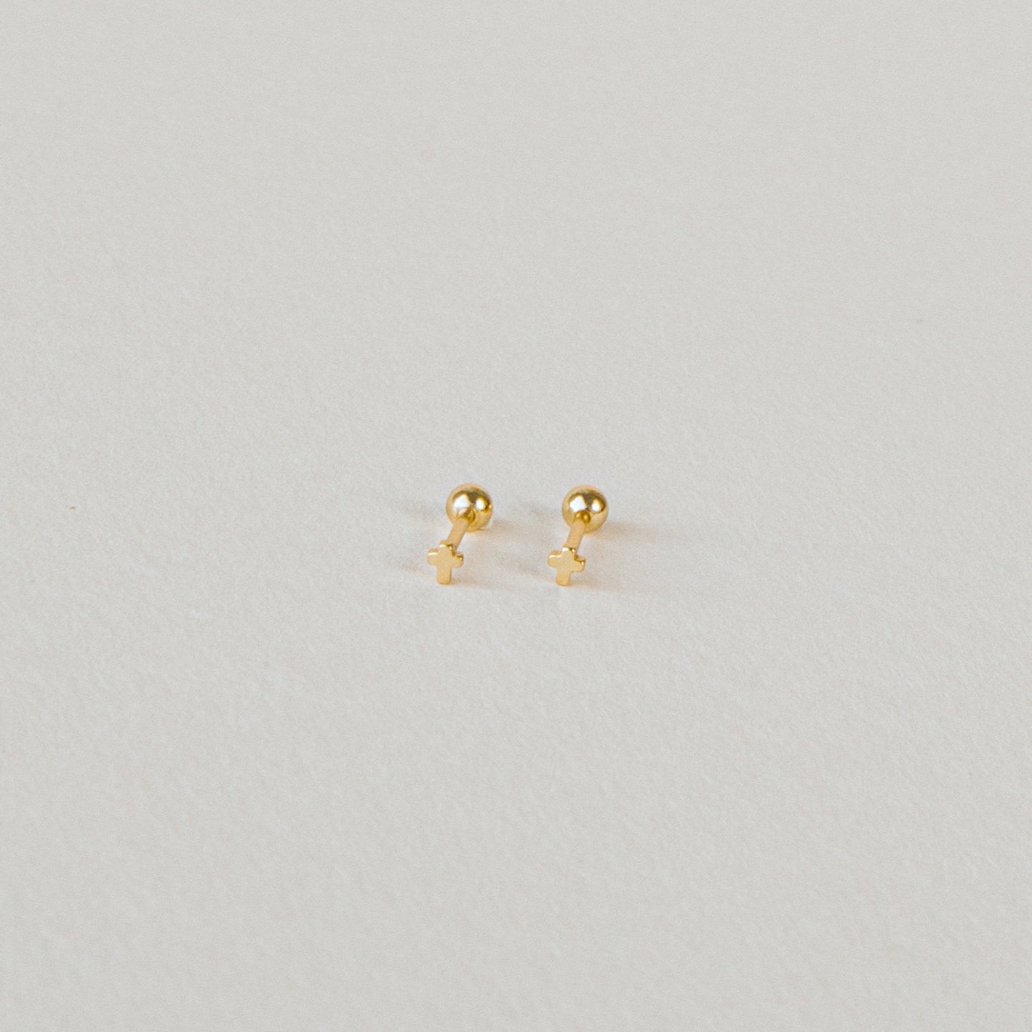 Tiny Cross Studs Gold Pated For Women/Girls