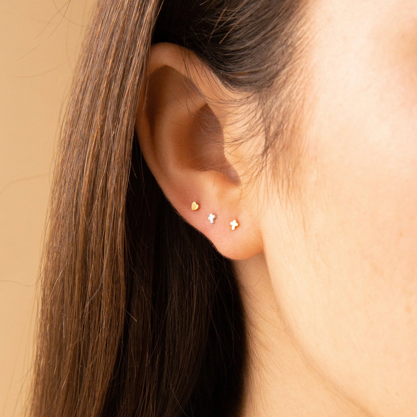 S 925 Tiny Cross Studs For Women/Girls