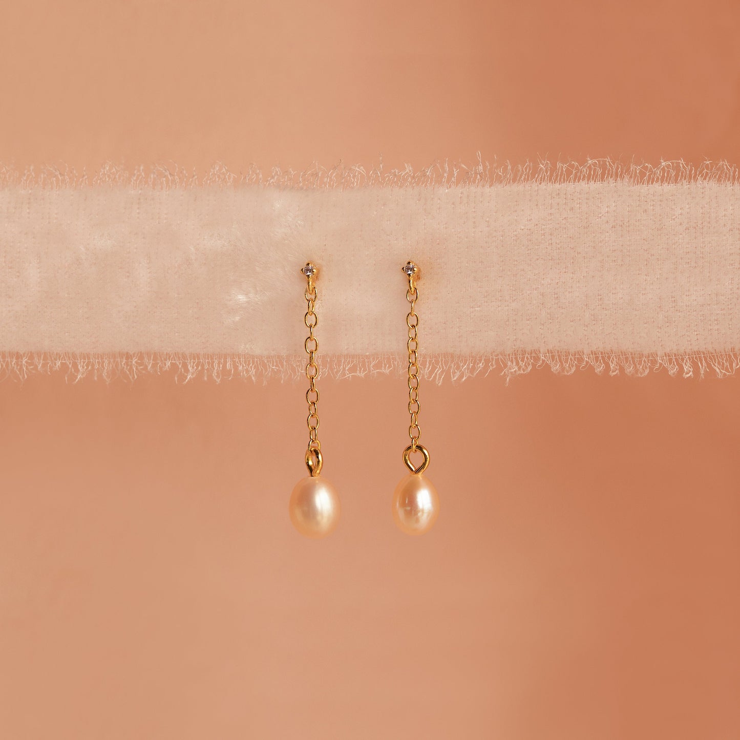 Isha Pink Pearl Earrings 18K Gold