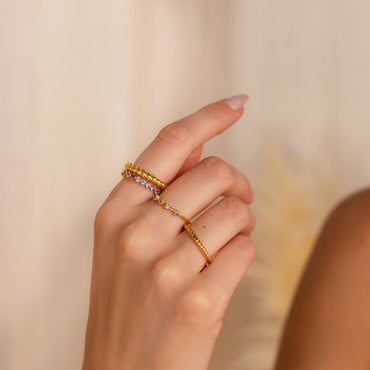 Enchanting Elegance: Amethyst Eternity Ring 18K Gold