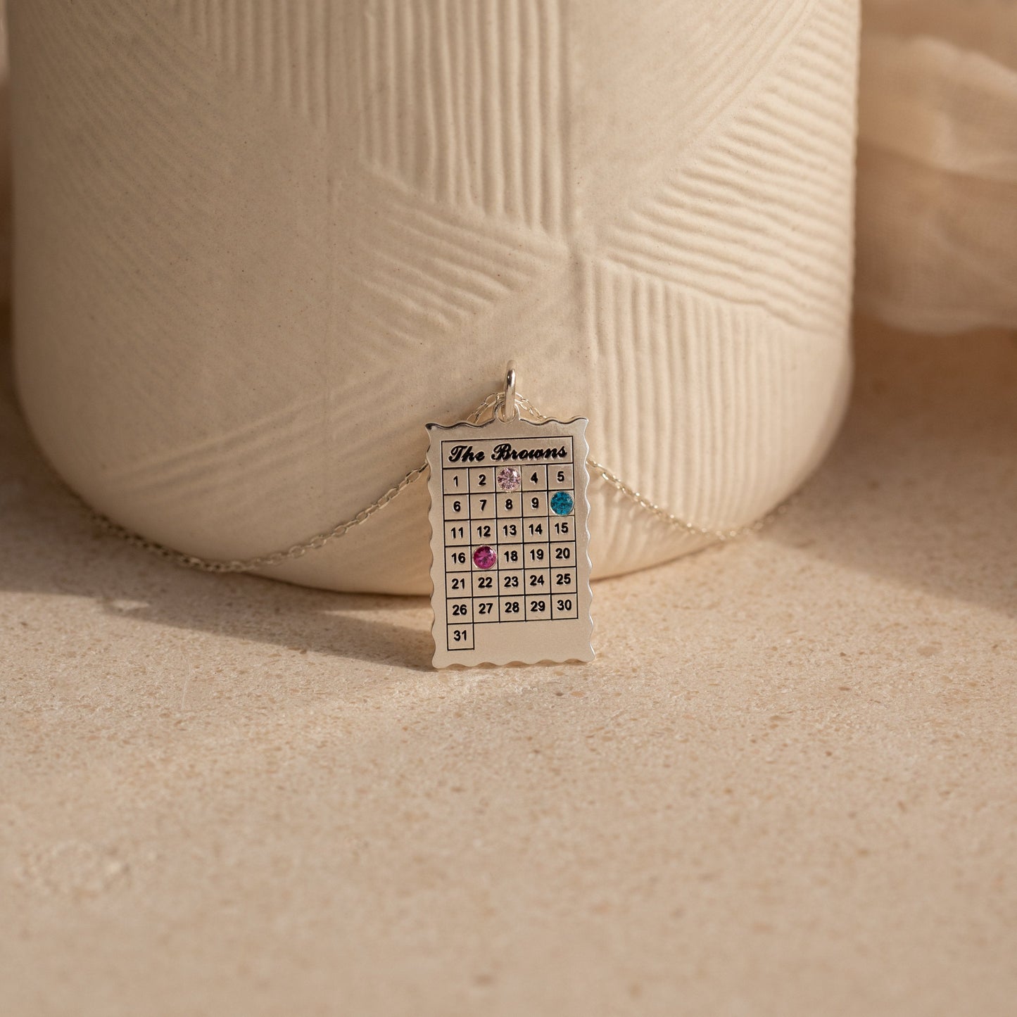 Cherished Memories: Calendar Birthstone Charm Necklace