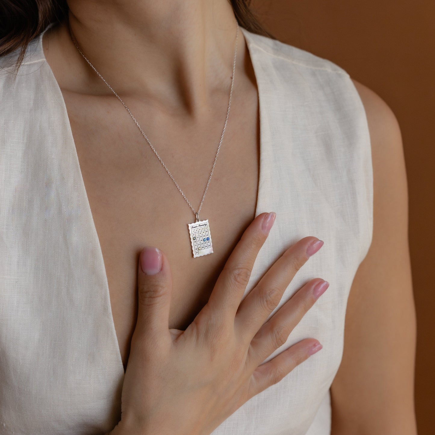 Cherished Memories: Calendar Birthstone Charm Necklace
