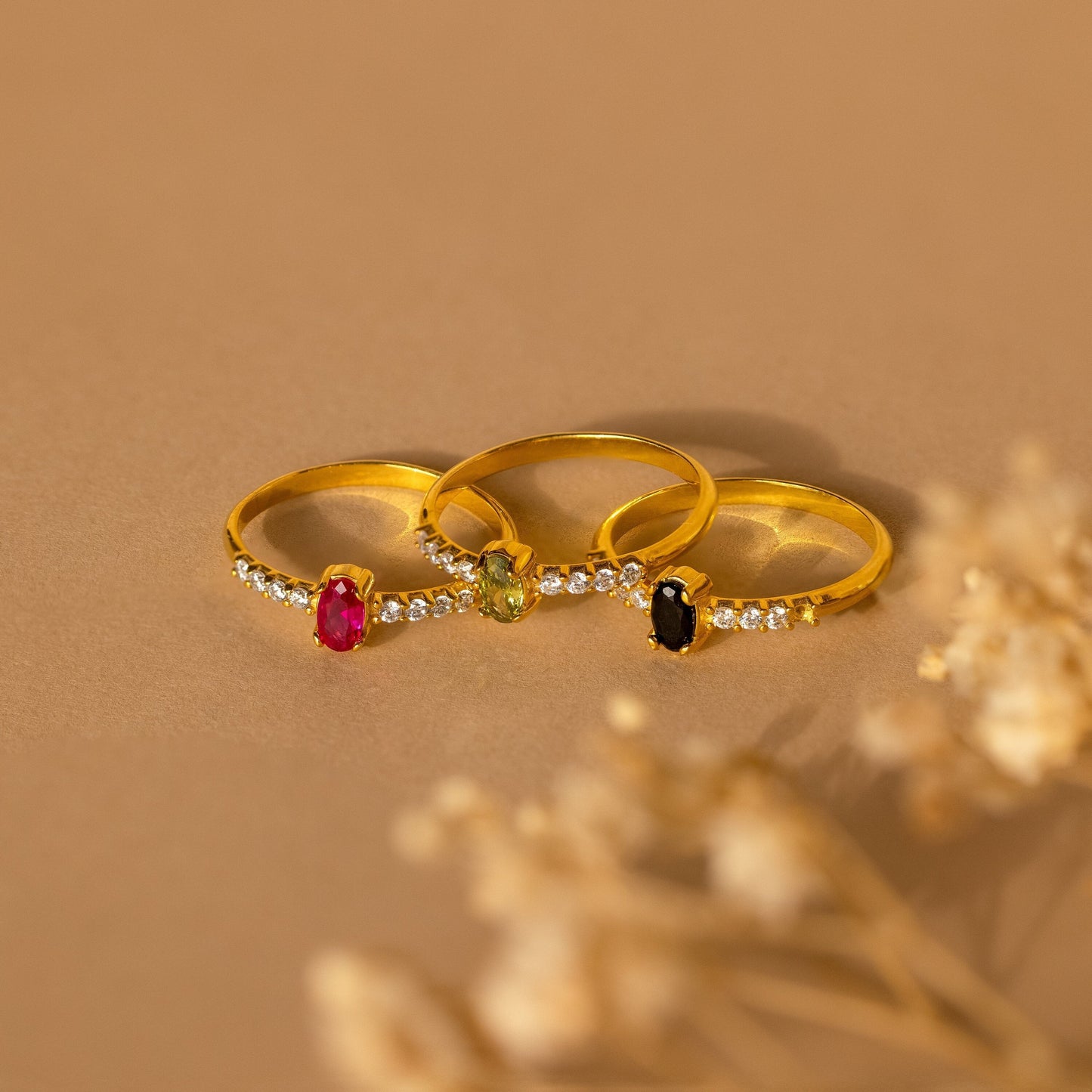 Eternal Elegance: The Pave Oval Birthstone Ring Rose Gold