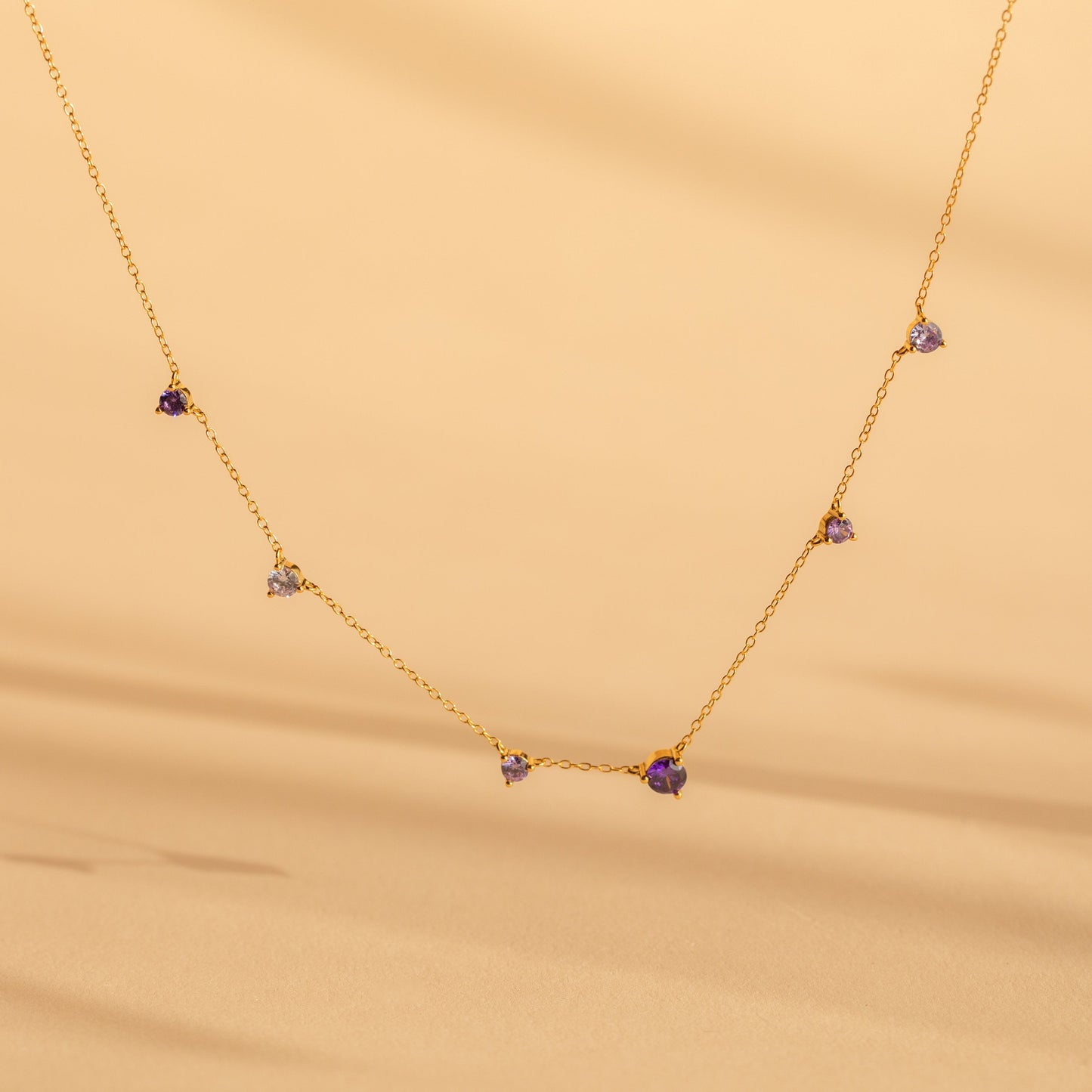 Radiant Grace: Amethyst Station Necklace