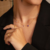 Radiant Grace: Amethyst Station Necklace
